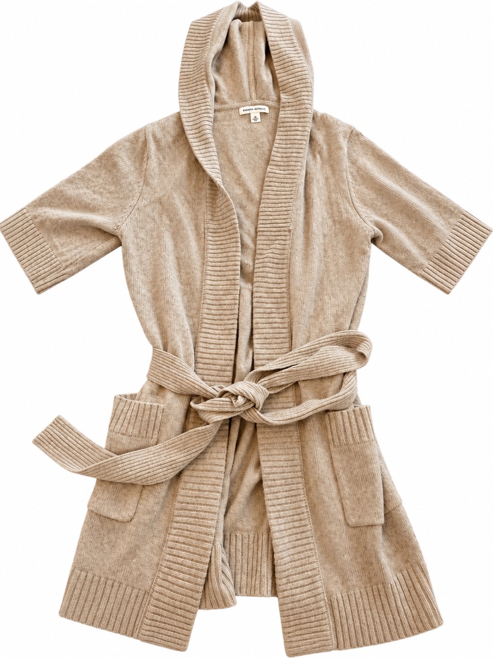 Banana Republic Women’s M Lambswool Cashmere Hooded Belted Cardigan Sweater